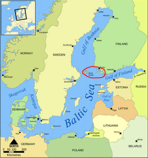 Aland inseln karte baltisch region